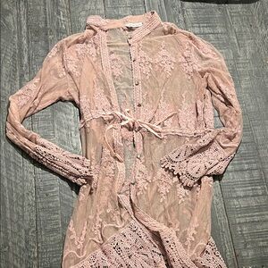 Elegant Pink Lace Women Top